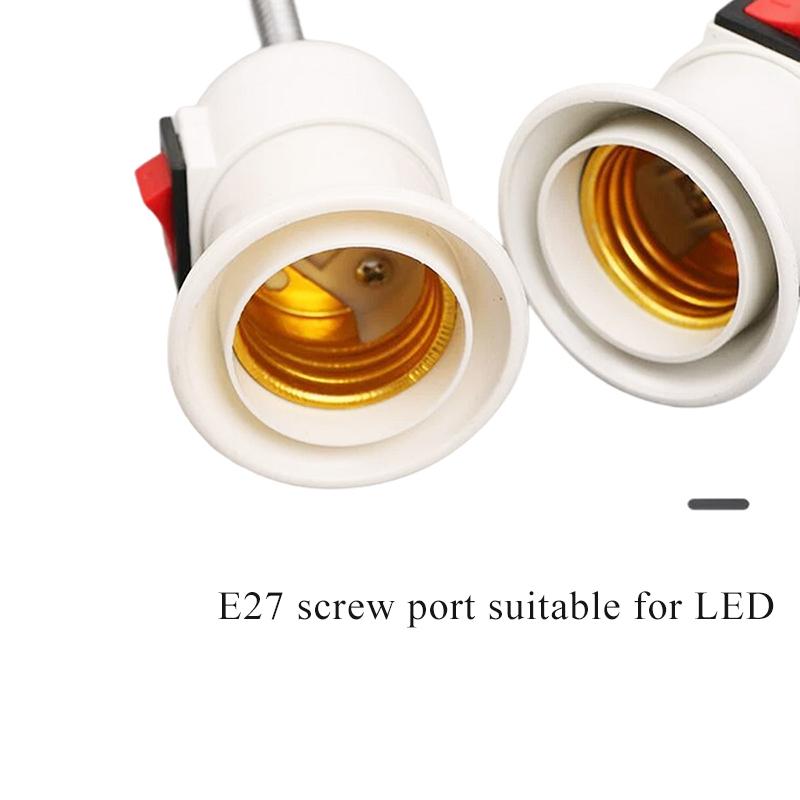 US/UK/EU Plug E27 Screw Base Bulb Socket 110V 220V LED Bulb Holder Flexible Bend Converter Adapter LED Lamp Base With Switch