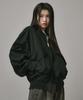 Verdnt Shirred Nylon Crop Jacket [Black]