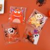 100PCS Self-adhesive Halloween Plastic Candy Pouch Pumpkin Halloween Biscuit Gift Bag   Party