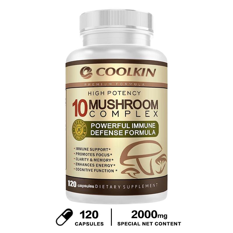 Coolkin - 10 Mushroom Complex Dietary Supplement - Brain Health