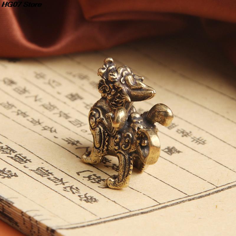 1PC Statue Figurine Kylinsculpture Wealth Brass Decor Prosperity Good Yao Chinese Pi Ornament Qilin Dragon Luck Animal Fengshui