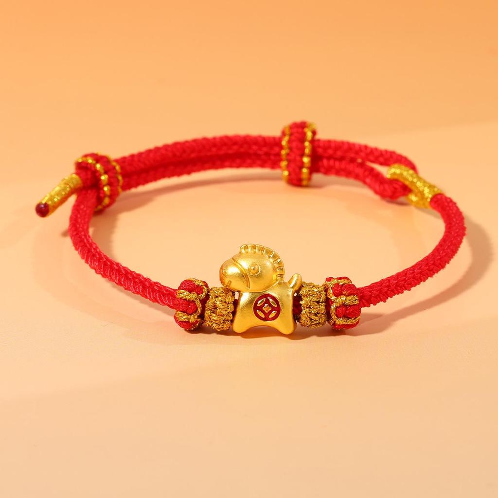 Year of the Horse Zodiac Bracelet - Red String Handmade Couples Charm for Men and Women, New Year Gift Jewelry