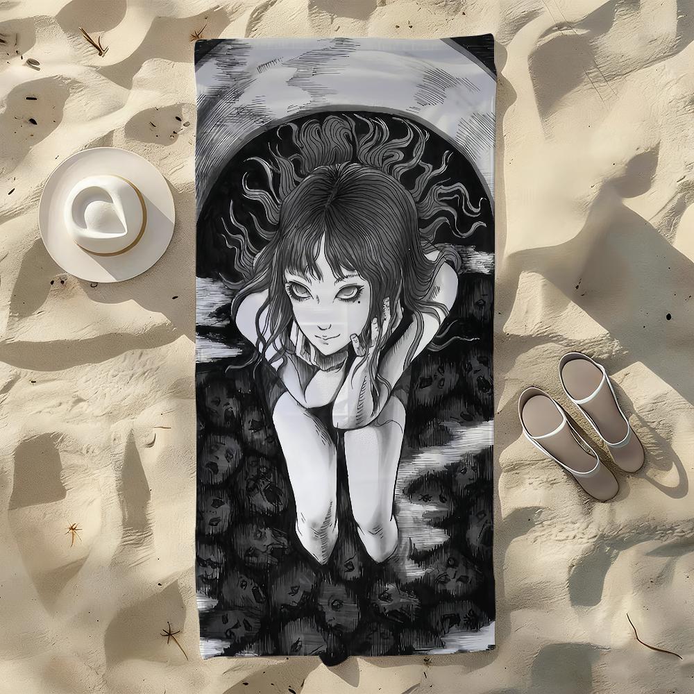 

Junji Ito Anime Kawakami Tomie Towel For Swim Yoga Gym Quick Drying Soft and skin-friendly Beach Towels All-Season W40*H60(CM)