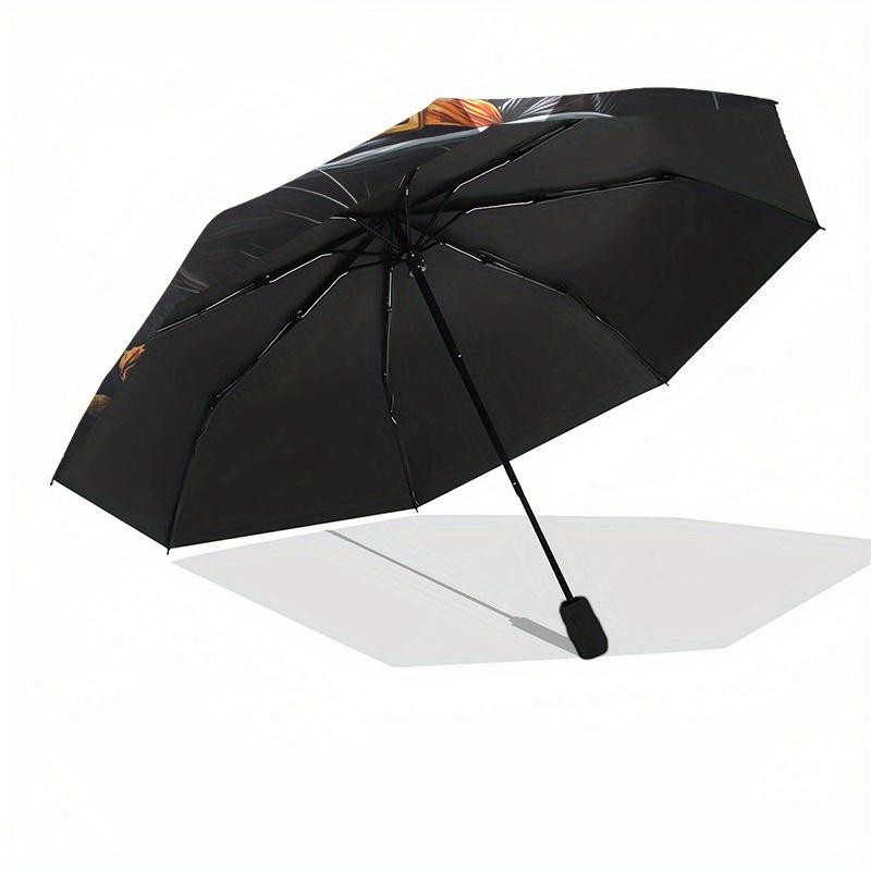 1pc Halloween Black Cat with Pumpkins Umbrella with Plastic Handle,Suitable for All Seasons Home Travel Outdoor UmbrellaM1197