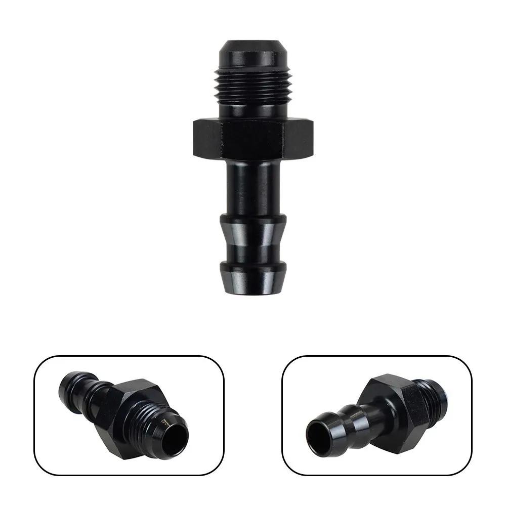 6AN Flare auf 3/8 Zoll oder auf 5/16 Zoll Schlauchadapter-Anschlüsse, Aluminium-Kraftstoffleitung männlich 8AN auf 1/2 Zoll Push-On Barb Connector Schwarz