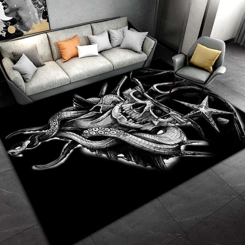 Skeleton Sea Pirate Pattern Rug Carpet for Living Room Bathroom Mat Creative Doormat Carpet for Bedroom Home Decor Play Mats