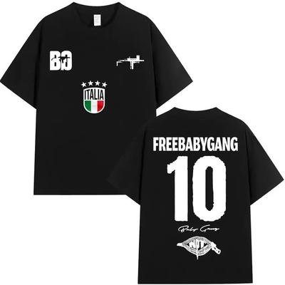 Rapper Baby Gang Tour 2026 Merch del Álbum Camisetas Hombres Mujeres Ropa Hip Hop Camiseta Oversize Camiseta Casual de Manga Corta de Verano