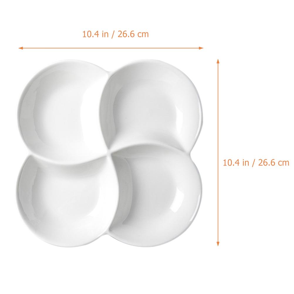 Buffet Serving Utensils Divided Platter Tray Four Compartment Fruit Plate Candy Snack Jewelry