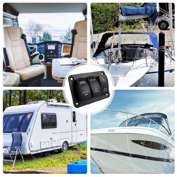 Multifunctional 12V 24V Car 2 Gang/3 Gang Rockers Switch Panel with LED Indicators for Enhances Vehicle Lighting Control