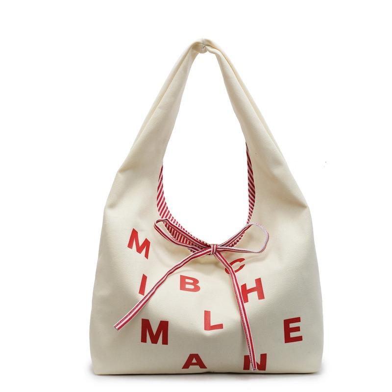 Trend Personalized Letters Large Capacity Tote Bag Student Leisure Class Commuting Versatile Double-sided Shoulder Women's Bag