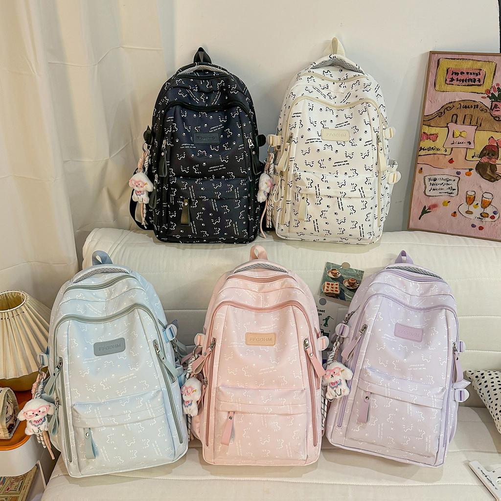 Schulrucksack Cartoon Klein Frisch Mädchen Rucksack Mehrere Fächer Highschool Schülerrucksack Weiblich Hoher Wert College-Stil Mittelschüler