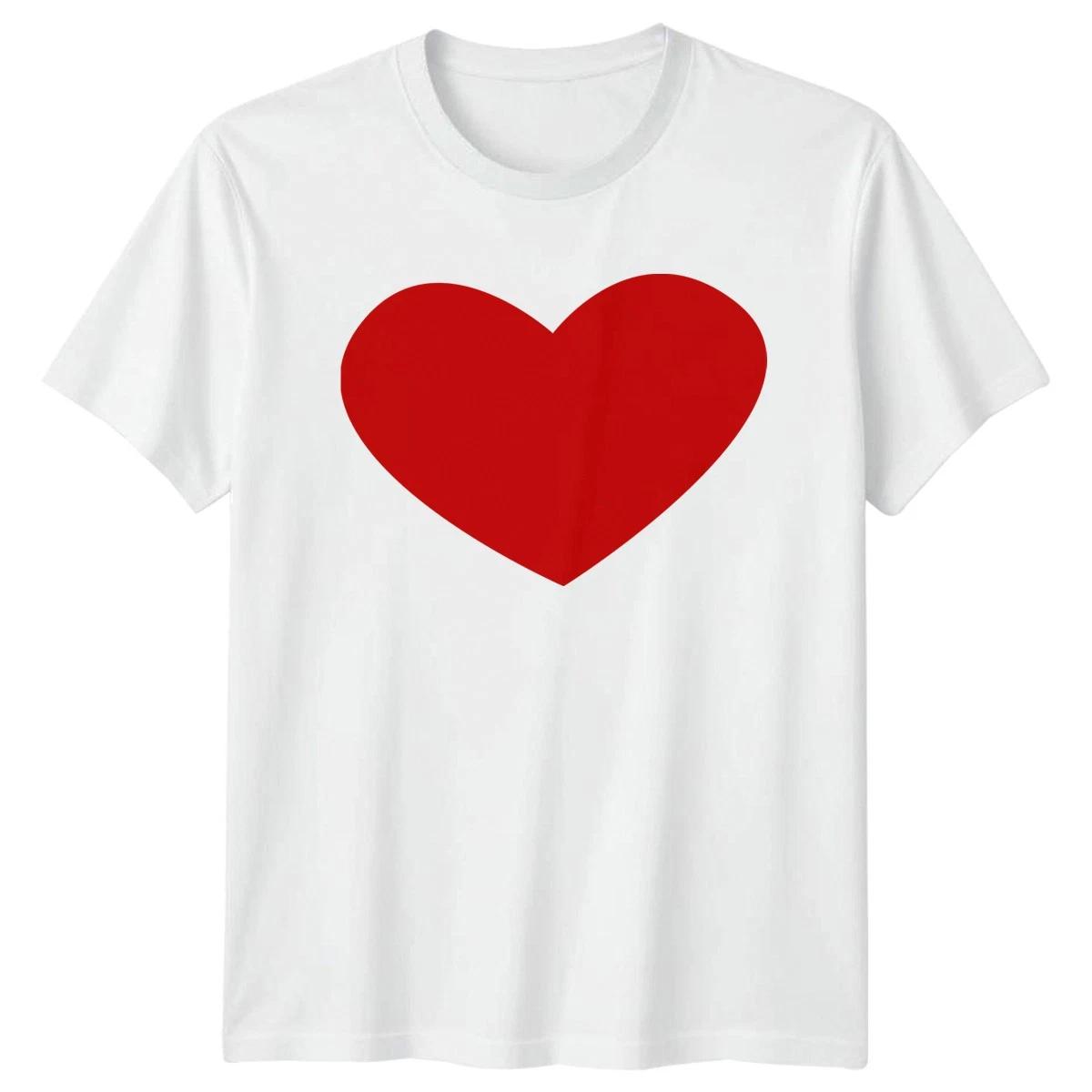 Red Heart Simple Love Symbol T-Shirt Minimalism Romance Valentine Day XL