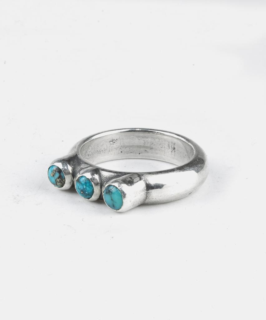 Sheen666 Triple Turquoise Silver Ring (Type A)