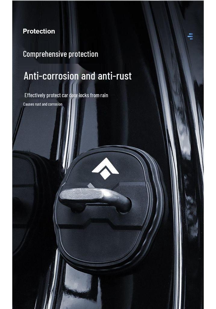 Haobo Car Door Lock Silicone Protective Cover - Anti-rust, Shock Absorption, Dustproof, Decorative Buffer.