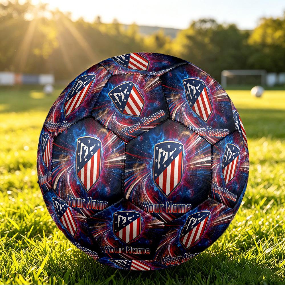 Personalized Size 5 Football Atletico Madrid Pattern Outdoor Game Sports Ball Gift