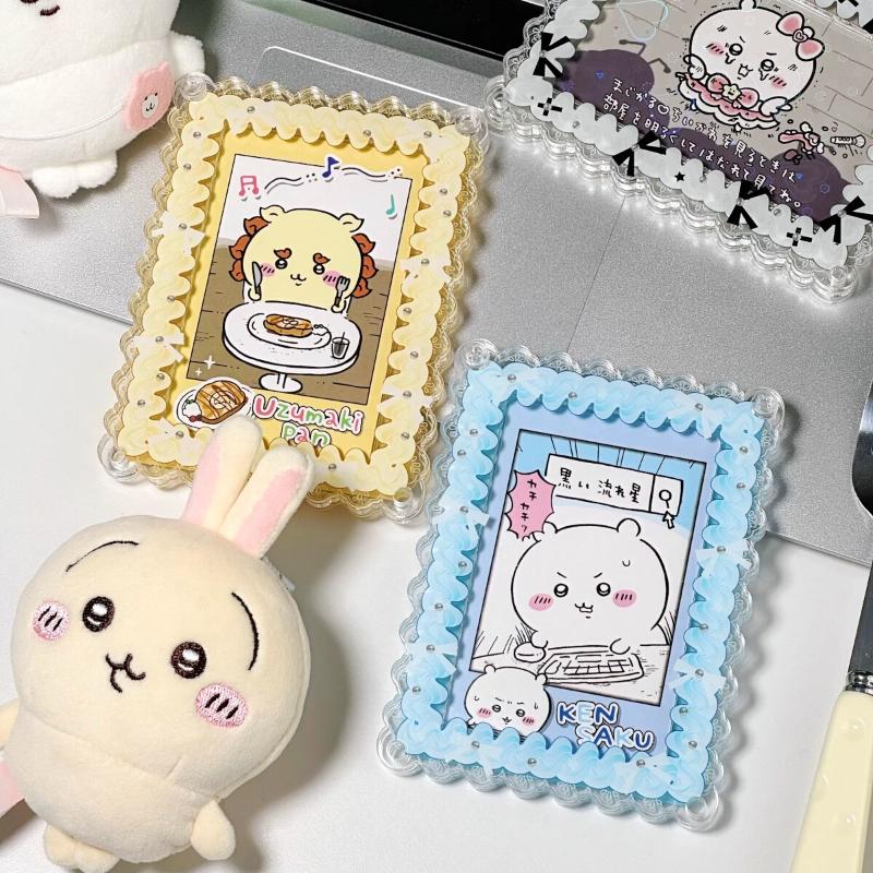 Sweetheart Knot Acrylic Photo Frame Kawaii Card Frame for 3 Inch Anime Photocard Display Polaroid Protective Cover Wholesales