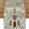 Runner da Tavola Fiocco di Neve Festivo Robusto Lino Decorazione Albero di Natale Copritavola da Pranzo