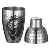 500ml 3Pieces Vintage Cocktail Shaker Bar Shaker Cobbler Shaker Bar Tools
