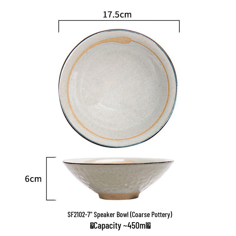 ZISIZ 7-inch Hand-painted Ceramic Noodle Bowl
