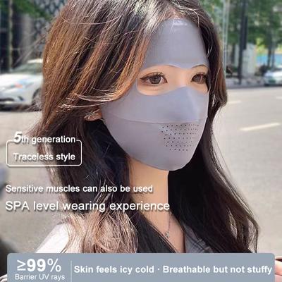 Máscara Facial Completa de Seda de Hielo para el Sol para Mujer Verano Anti-Ultravioleta Montar en Bicicleta Gini para el Sol