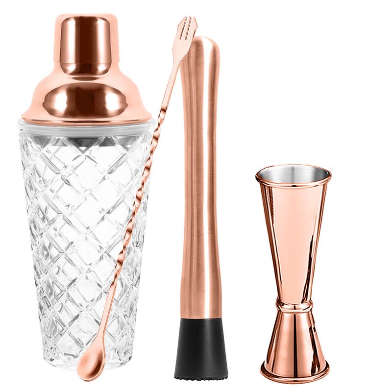 

Rose Gold Pineapple Glass Cocktail Shaker Set