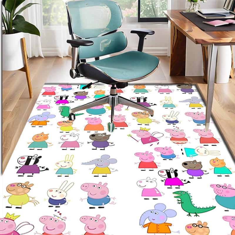 Peppa Pig Pattern Rug, Indoor/Outdoor Mat, for Picnic, Gameroom, Bedroom, Office, Living Room, Home Decor Carpet, Birthday Gift