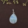 Pear Cabochon Larimar Pendant Solid 925 Sterling Silver Gemstone Pendant Without Chain Jewelry For Women or Girls - 3.8 Gms