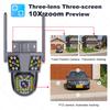 6K 12MP WiFi Surveillance 10X Zoom Three Screens Outdoor PTZ IP Camera Motion Tracking Security Protection 9MP Video Cams