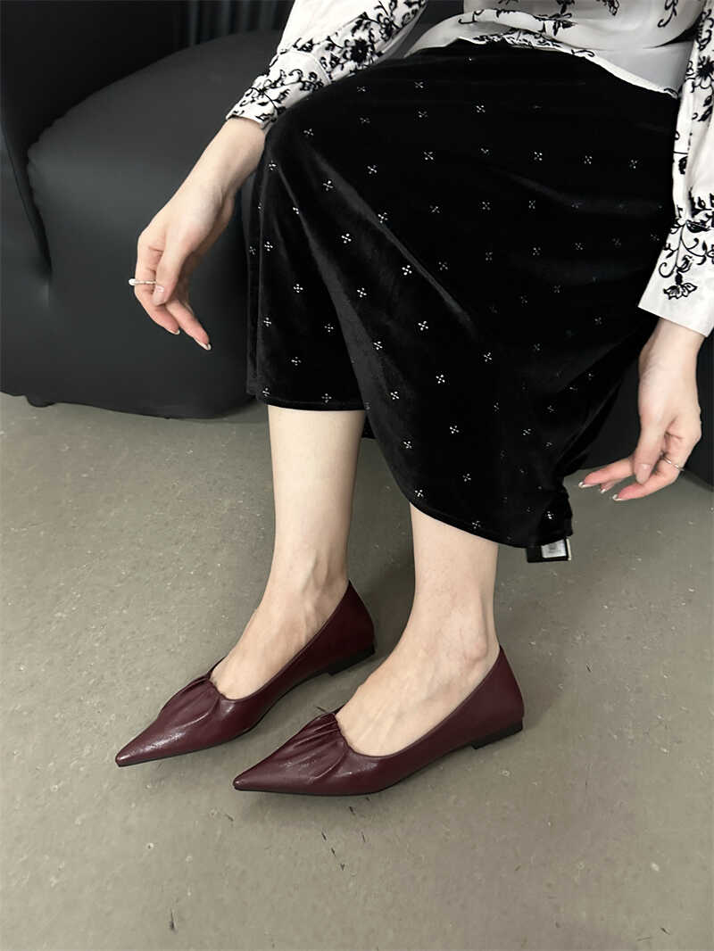 

Bailamos Woman Flats Low Heels Dress Rome Fabric Slides Rubber Shoes Woman Flats Low Heels Dress Shoes Ballet Flats Mujer 35