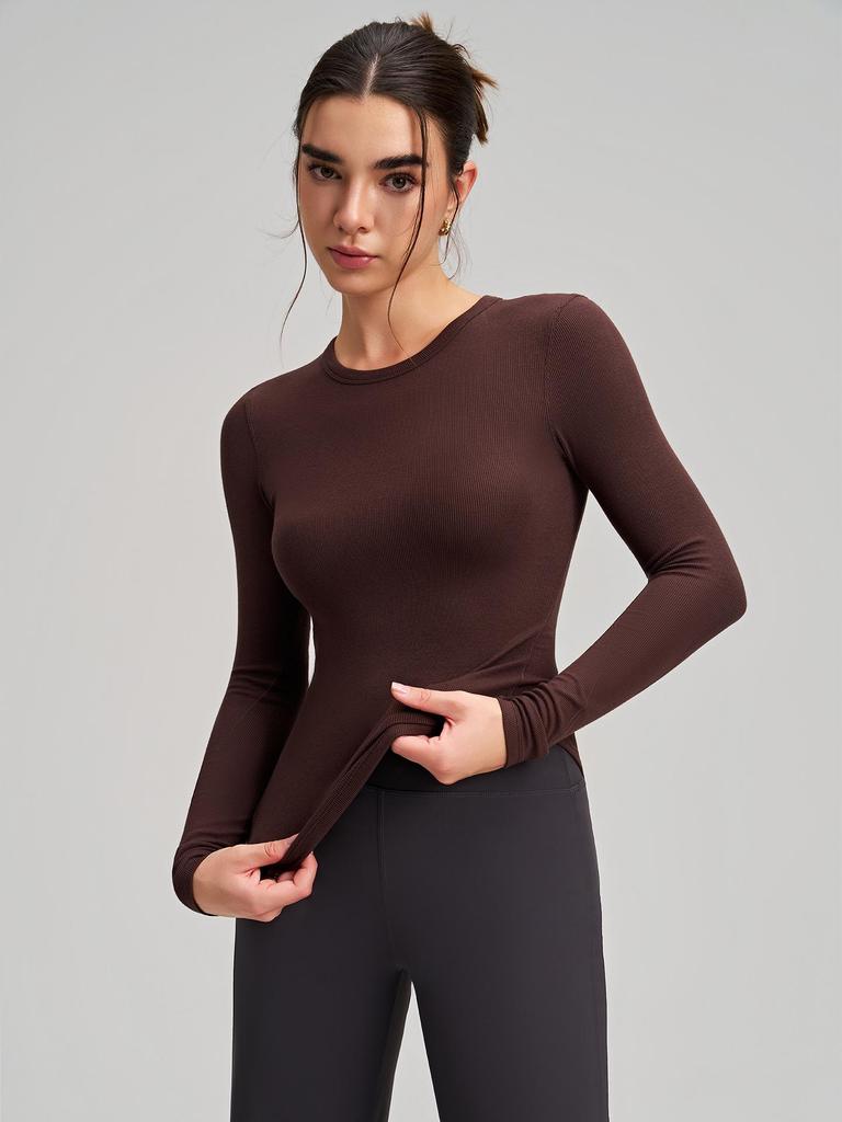 Premium High Elasticity Long Sleeve Yoga Top: Slimming & Stylish for Fitness, Running, and Casual Wear