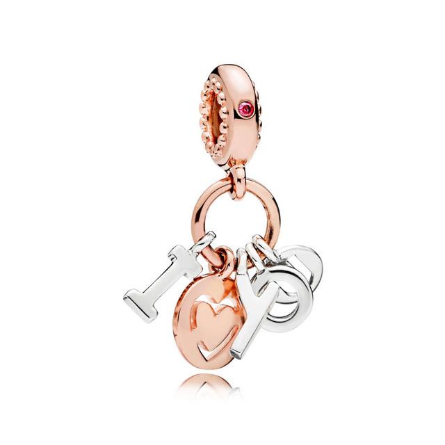 New Authentic Copper Rose Gold Lock An Arrow Through The Heart Charm Suitable For Authentic Wrist Bracelet Accessories Women Jewelry