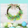 Vibrant Easter Wreath With Colorful Eggs And Bunnies For Spring Celebration Decor