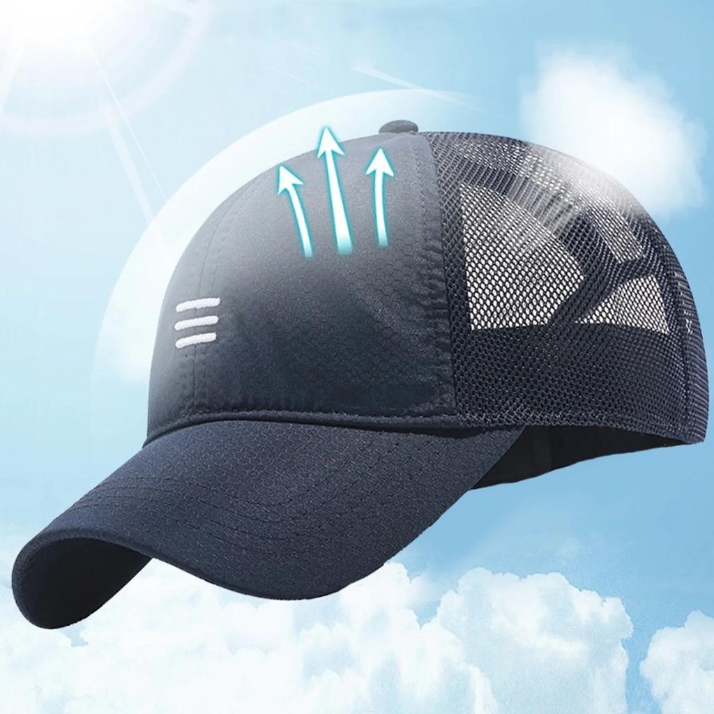 Unisex Three Horizontal Embroidered Quick Dry Baseball Cap Spring Summer Outdoor Adjustable Casual Hat Sunscreen Cap