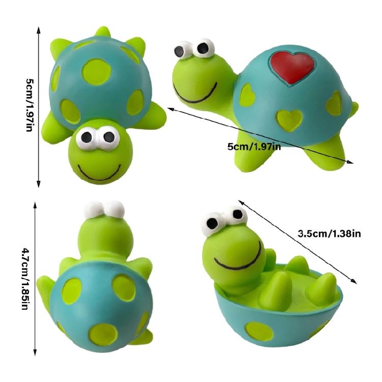 4PCS Lovely Turtles Resin Statues Miniature Resin Turtles Figurines for Car Dashboard and Indoor Display