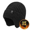 Winter Men Warm Beanie Hat For Dad Ear Protection Knitted Caps Wool Cap For Father Outdoor Windproof Plush Warm Skullies Beanies