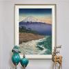 Okada Koichi Vintage Japanese Printmaking Art Poster Fuji Mountain Canvas Painting On the Coast