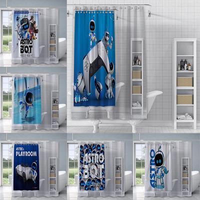 Cartoon ASTRO BOT Shower Curtain Waterproof Polyester Fabric Paint Colorful Bath Curtains Home Bathroom Decor Curtain With Hook
