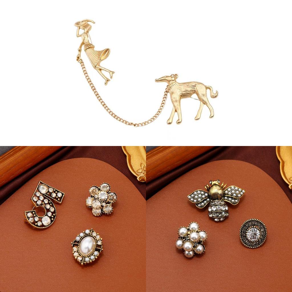Vintage Baroque Cheetah Animal Brooch With Alloy Electroplated Decorative Pin For Women And Men