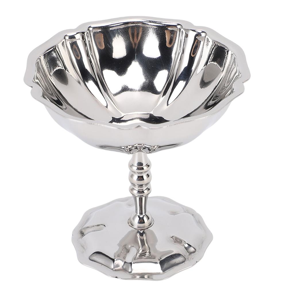 Stainless Steel Ice Cream Cups High Footed Dessert Bowls Tall Footed Cups for Pudding Snacks Frozen Yogurt