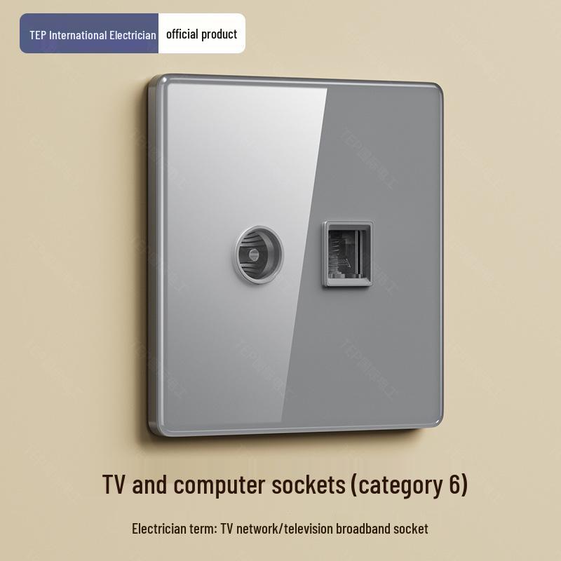 International Electric Gray Smart Switch: Whole-House Voice and Mobile Control, Bluetooth Live/Neutral, Mijia APP Compatible.