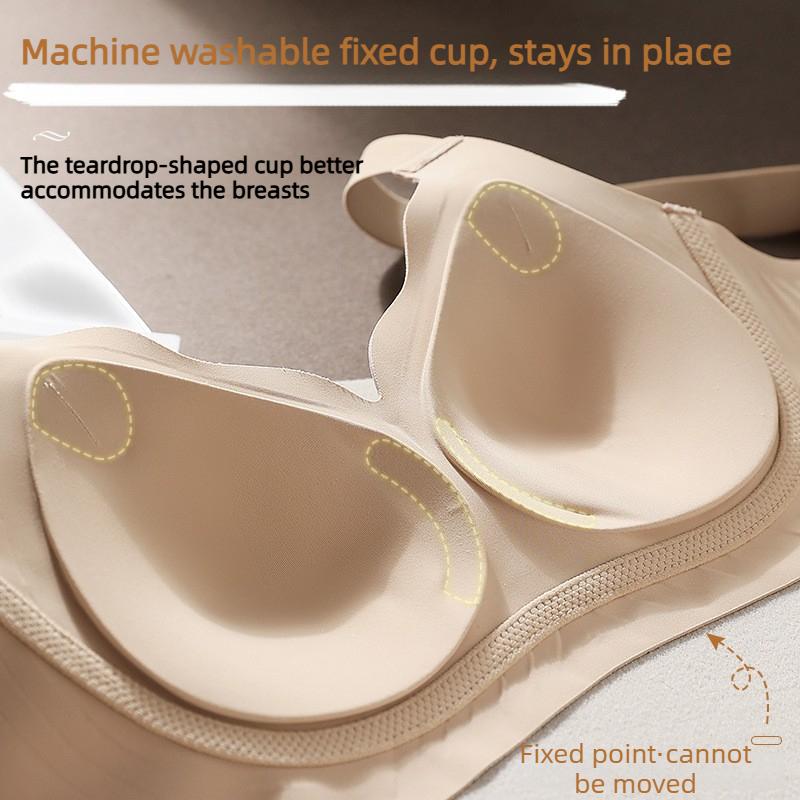 Seamless Foundation Invisible Breathable Thin Lifting Bra for Small Busts Push-up and Side Boob Reduction Fixed Cup Bra