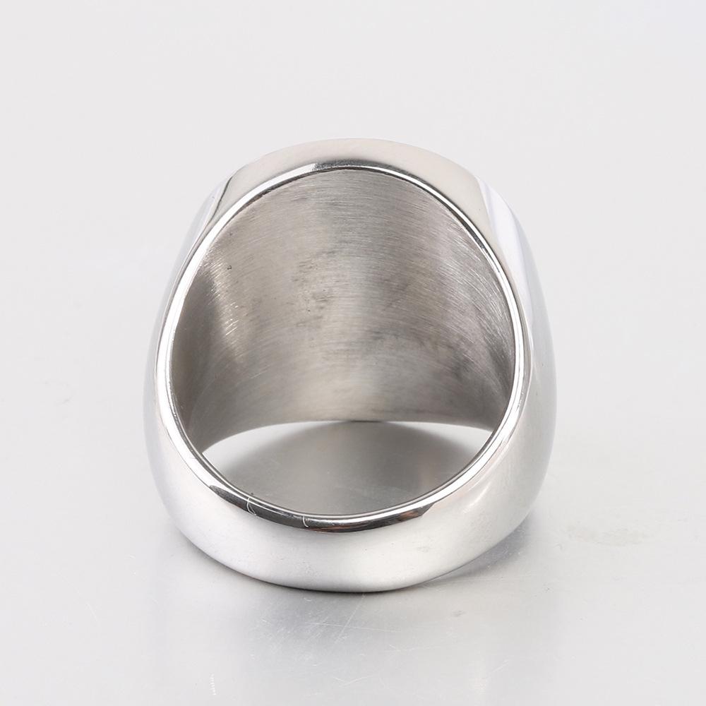 22MM Stainless Steel Eagle Engraving Round Ring for Men