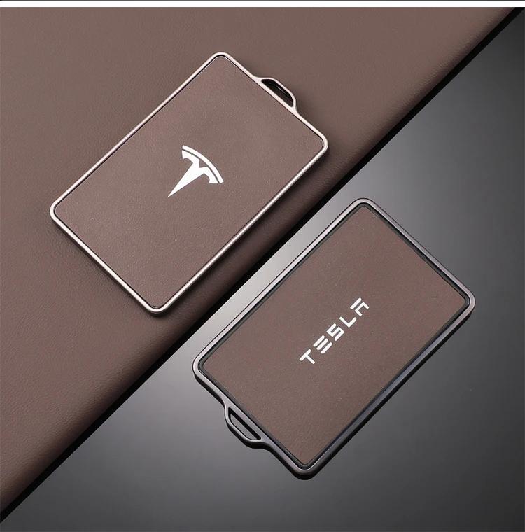 

Car Sticker Tesla TPU Leather Car NFC Card Key Case Cover Key Bag Shell Holder Protector For Tesla Model 3 Model Y 2020 Keychain