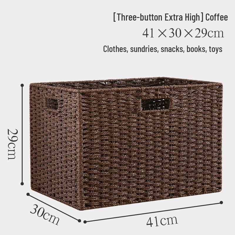 Japanese Style Large Rattan Storage Basket for Clothes, Toys, and Snacks