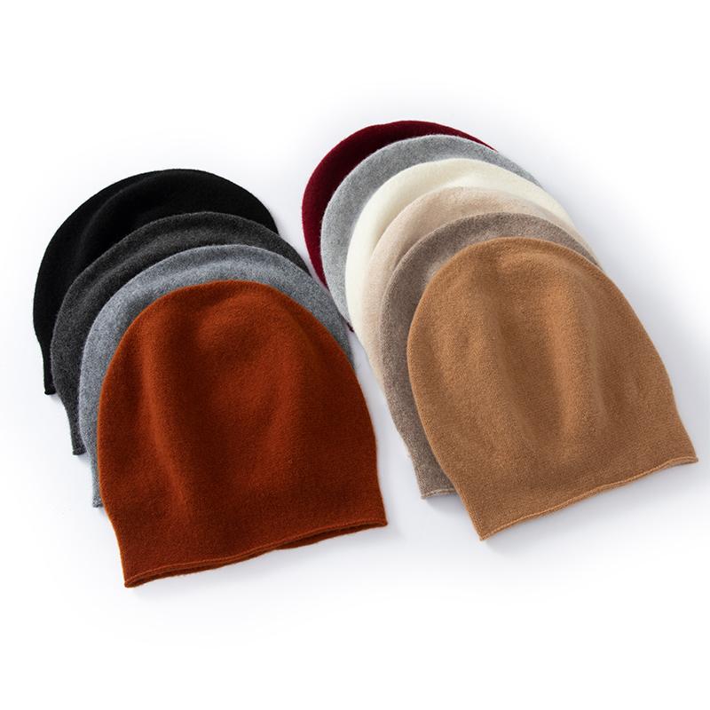 Women's Cashmere Hat Qinghe Cashmere 30% Cashmere 70% Wool Women's Autumn and Winter Cashmere Headscarf Soft and Warm