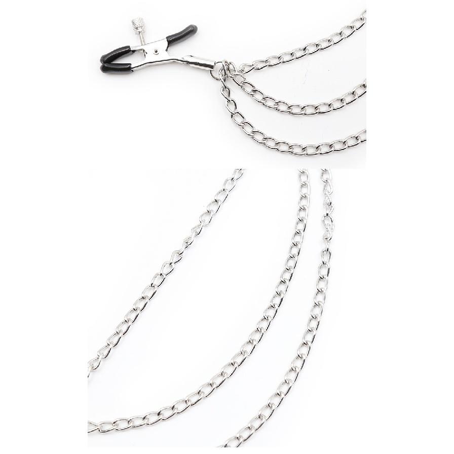 Sexy Flirt Nippelklemme Schamlippen Brustwarzenklemmen mit Kettenclips Stimulator SM Fetisch Sexspielzeug für Paare Sklavin Brust