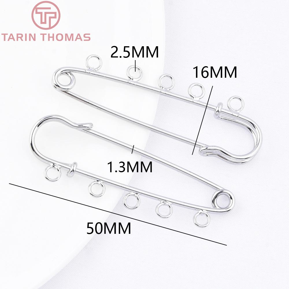 (9648) 6 Stück 24K Goldfarben Plattiertes Messing mit Löchern Kleidernadel Brosche Hohe Qualität DIY Schmuckherstellung Fundstücke Zubehör