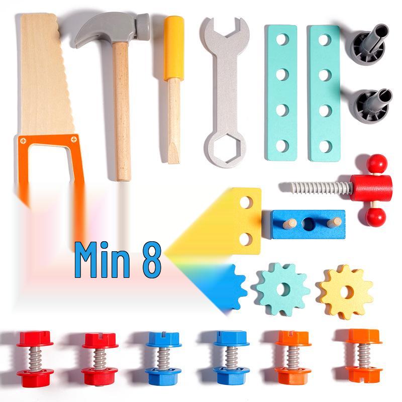 Children's Wooden Toolbox Educational Role-Play Toy for Boys and Girls