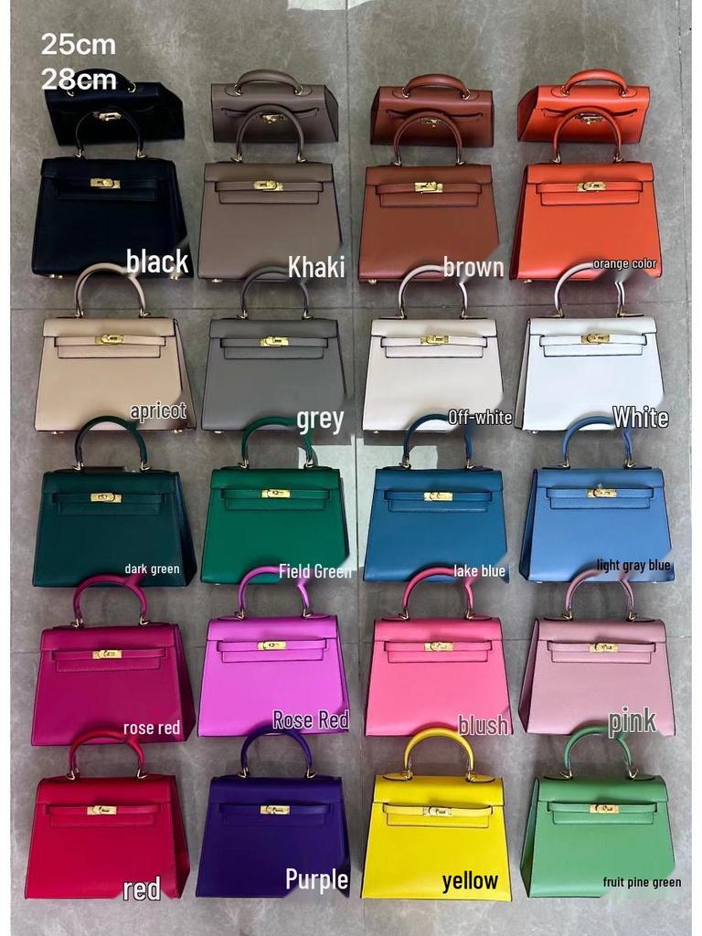 Bolso Kelly Color Caramelo: Bolso de Mano de Moda Europeo y Americano para Mujer, Bolso de Hombro Único o Cruzado de Gama Alta