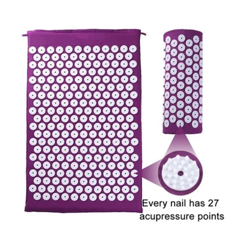 Massagegerät Yoga Matte Kissen Akupressur Massagematte Sets Dornen Fitness Yoga Pilates Stressabbau Rückenschmerzen Applikator Kuznetsov